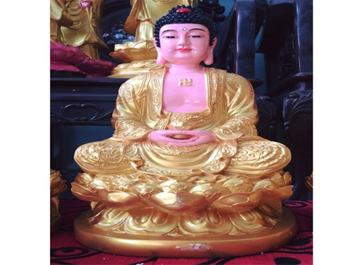 Phật Di Đà sen vàng ngồi 50cm