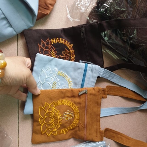 Túi đi Chùa lễ Phật cỡ nhí, túi mini và túi mini lớn (2 dây kéo)