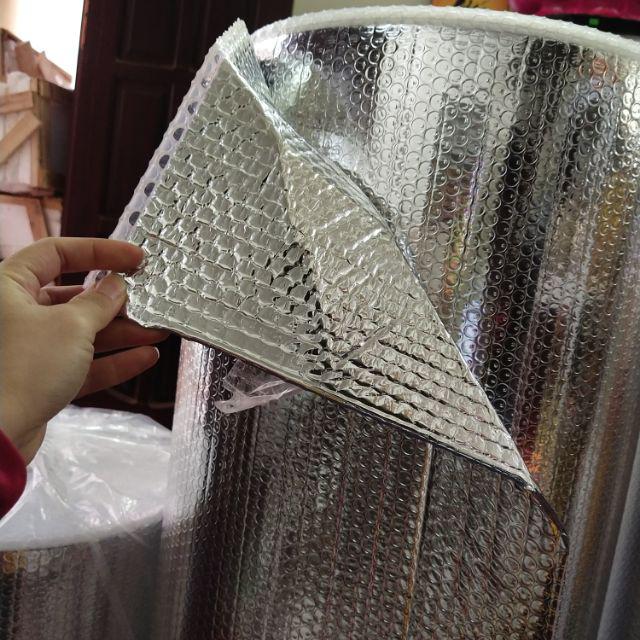 Cuộn 40m khổ 1m55 tấm túi khí cách nhiệt - cách nhiệt mái tôn chống nóng, cách âm mặt bạc trong xốp khí