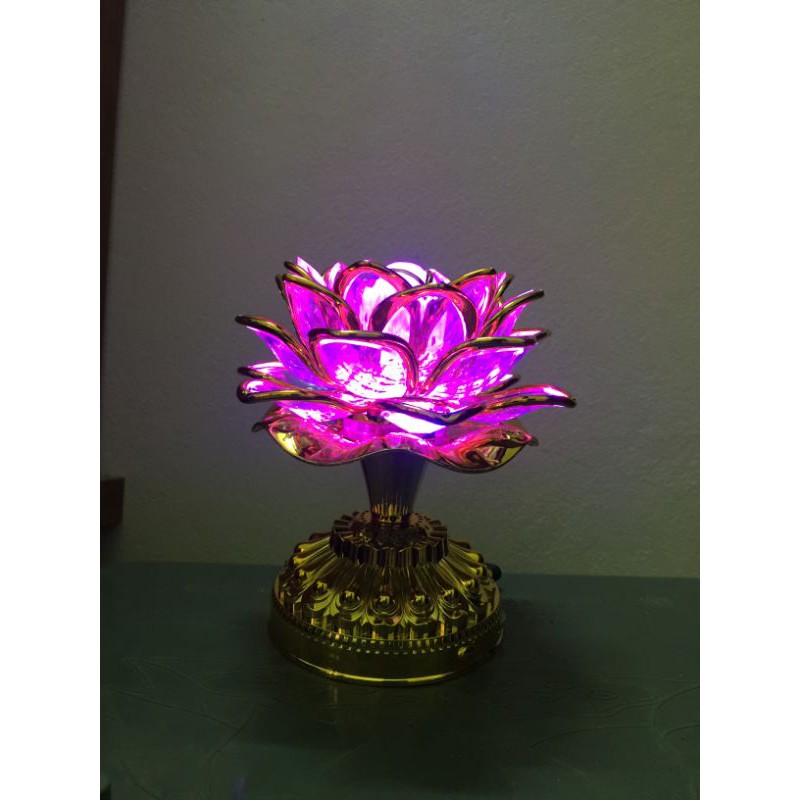 Đài hoa sen - đèn thờ hoa sen đổi màu đèn led, đài niệm Phật 8 bài