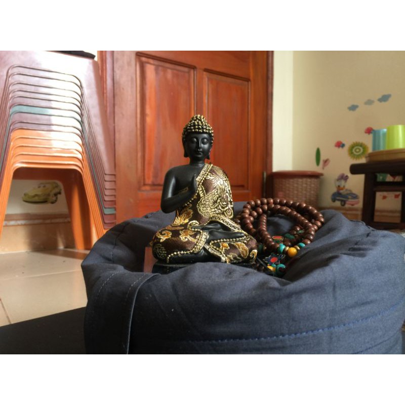 Tượng Phật - Tượng Phật đen - Tượng Phật Thích Ca đá 15cm