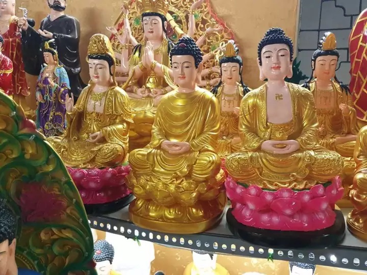 Phật Di Đà sen hồng 50cm
