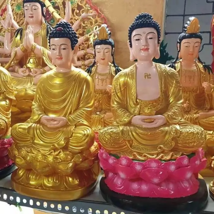 Bộ Ba Pho Phật Thích Ca - Di Đà - Quan Âm 50cm