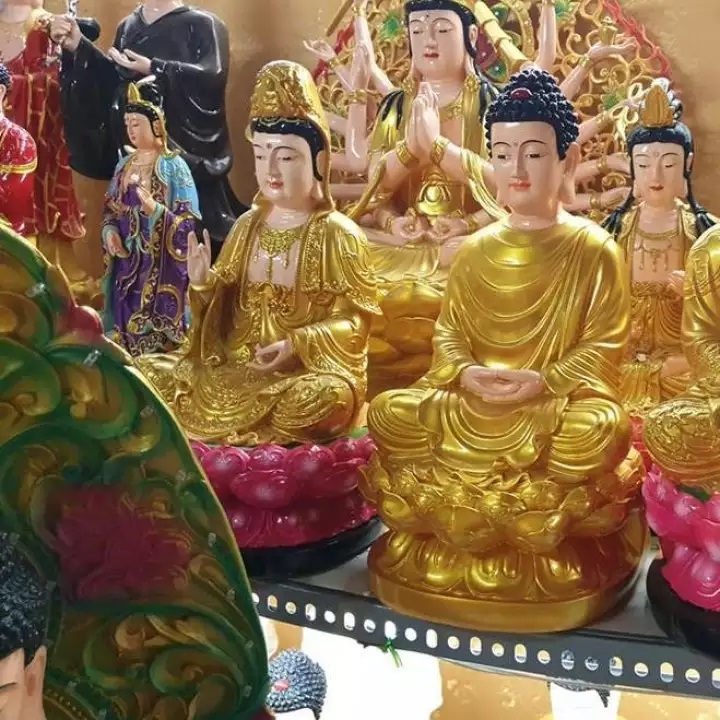 Bộ Ba Pho Phật Thích Ca - Di Đà - Quan Âm 50cm