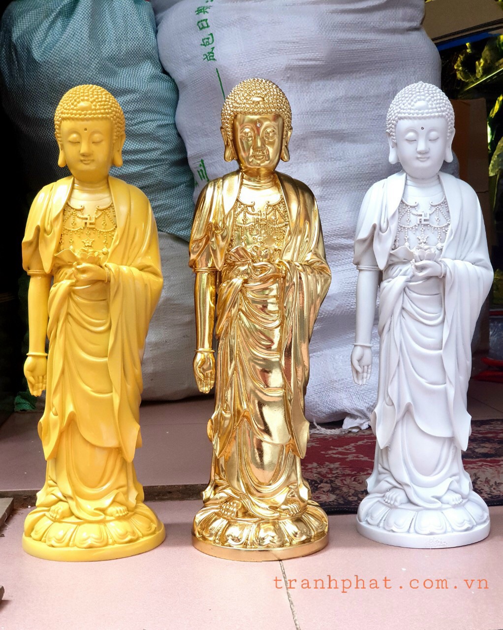 Tượng Phật Di Đà dát vàng 50cm