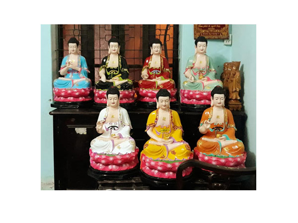 Bộ Dược Sư 7 thế tay 65cm (Có hào quang đèn led)