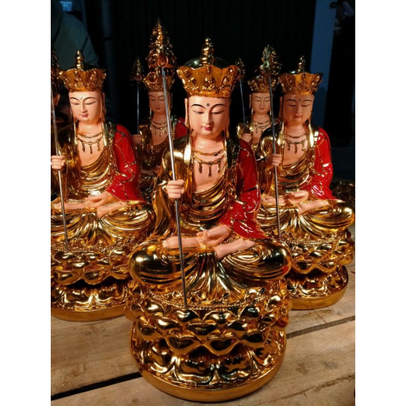 Tượng Địa Tạng ngồi 30cm dát vàng