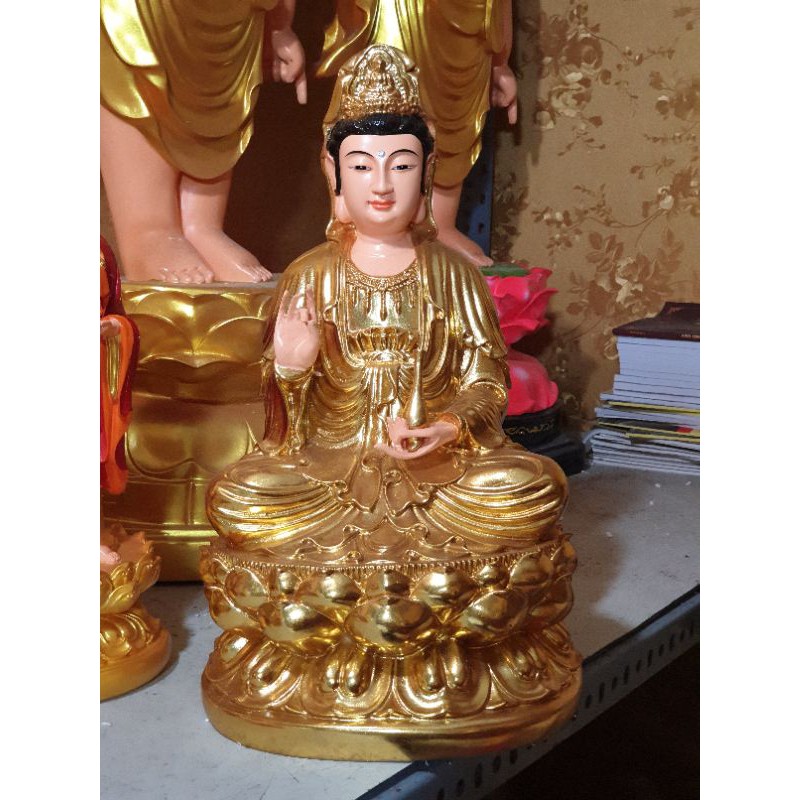 Tượng Quan Âm bồ tát 40cm dát vàng