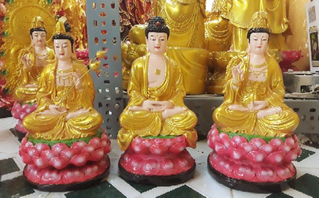 Bộ tượng tây phương tam thánh ngồi 30cm