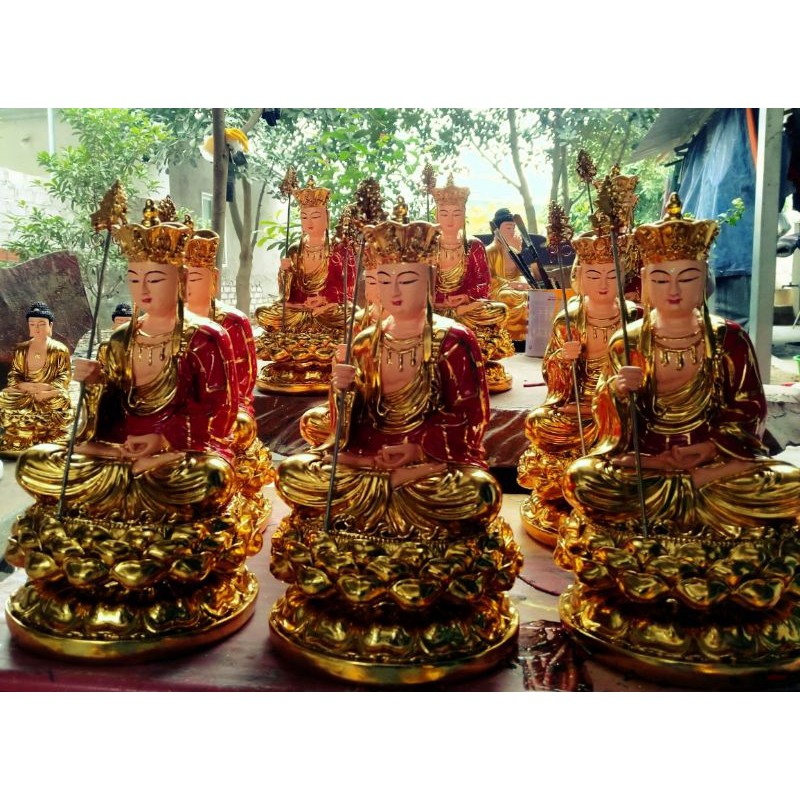 Tượng Địa Tạng ngồi 30cm dát vàng